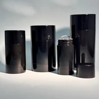 Bouteilles en plastique rotatives de haute qualité 15-75g pour crème déodorante pour le corps et shampooing éliminant les odeurs couleur noir brillant