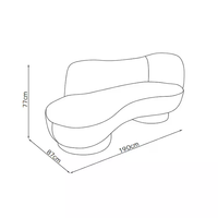 Modernes Bouclé-Stoff Gebogenes 2-Sitzer-Sofa Chaiselongue mit Holzgestell Zeitgenössisches Cremeweißes Loveseat für Wohnzimmer