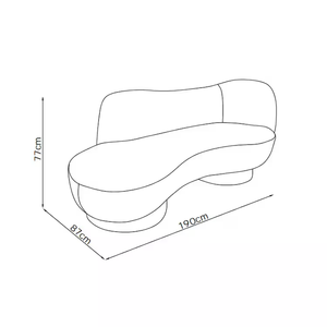 Divano Chaise Longue Moderno a 2 Posti in Tessuto Bouclé con Base in Legno, Divanetto Contemporaneo Bianco Crema per Soggiorno - Product Image 3