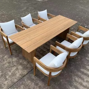 Роскошные наборы для ресторанов, высококачественные стулья из массива тикового дерева для сада и обеденного стола, уличная мебель для патио
