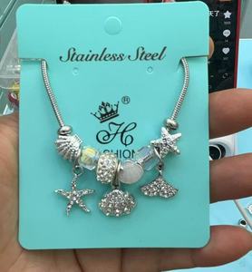 <span class=keywords><strong>Bracelet</strong></span> à breloques style <span class=keywords><strong>Pandora</strong></span> en acier inoxydable, ajustable, pour femmes, vente en gros, DIY - Product Image 3