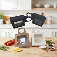 Boîte cadeau personnalisée en carton kraft avec fenêtre en PVC pour bouteille de vin, présentoir suspendu pour bonbons, bijoux et cadeaux