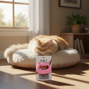 Pettine Angelpet a forma di gatto, 11 cm, rosa, strumento per la toelettatura dei gatti - Product Image 2