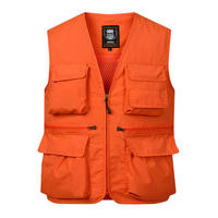 Veste de pêcheur, de photographe et de journaliste en polyester et coton, multi-poches, personnalisable avec logo, vente en gros, unisexe, tendance