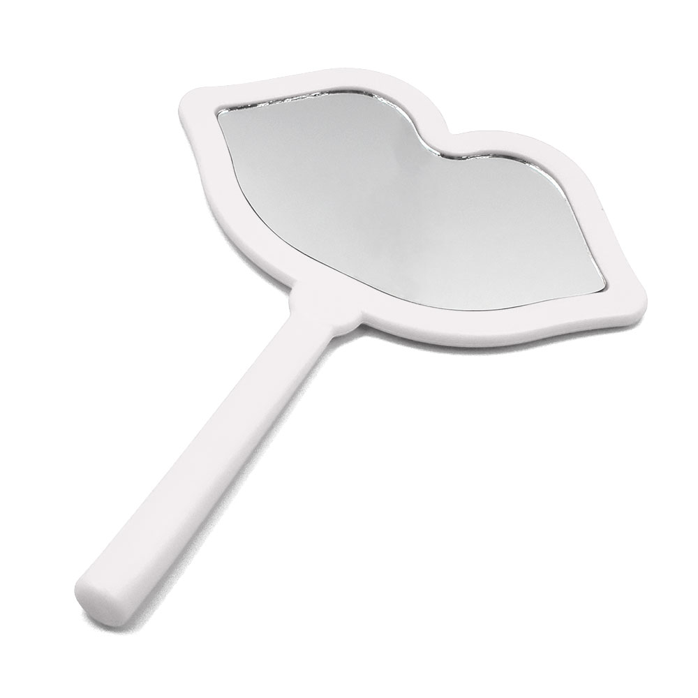 Espejo de mano blanco