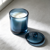 Conteneur de bougie en gros, pot en verre vide de luxe pour bougies aromatiques et parfumées avec couvercle et boîte personnalisée