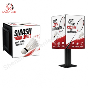 Affichage LED en cube imperméable à 4 côtés P3.91 pour intérieur avec luminosité de 600 cd et fréquence de rafraîchissement de 1920 Hz, armoire de 500x500x75 mm pour la publicité - Product Image 1