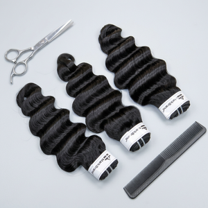 ผมมนุษย์เกรด8A สีดำ Jerry Curl นุ่มลื่นสไตล์ลอนตรงเป็นลอนผ้าลูกไม้คู่ด้านหน้าขายส่ง - Product Image 5
