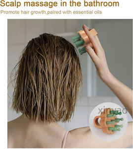 Cepillo masajeador de cabeza de cuero cabelludo de madera Jade Manual portátil con logotipo personalizado, herramienta de masaje corporal de mano, cepillo para el cabello húmedo y seco - Product Image 6