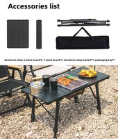 Table de camping pliable en aluminium réglable IGT, mobilier d'extérieur léger et portable pour barbecue, jardin, pique-nique, camping, loisirs