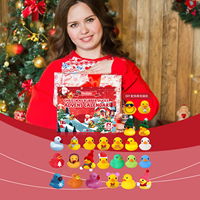 Boîte mystère de Noël avec 24 patins à eau en caoutchouc, jouet de dessin animé, cadeau de Noël pour enfants