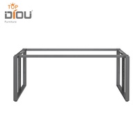 Pied de table en acier inoxydable, revêtement de poudre, en forme de o, carré, pour meubles de bureau, 1 pièce