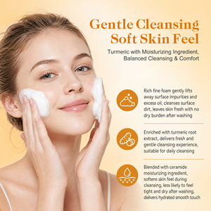 <span class=keywords><strong>Limpiador</strong></span> Facial de Extracto de Raíz de Cúrcuma de Marca Privada con Glutatión para Hidratación Profunda, Bloqueo de Humedad, Blanqueamiento e Iluminación - Product Image 3