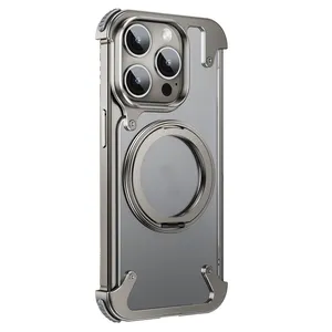 Custodia per telefono cellulare antiurto con struttura metallica per iPhone 15promax 15pro 15plus 15 14promax Magnetic Charging Frost