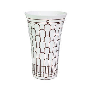 Jarrón de Cerámica Abierto con Línea Negra, Decoración Creativa y Simple para el Hogar, Jarrón Decorativo de Escritorio, Artesanía - Product Image 1
