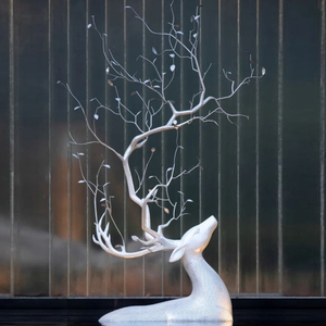 Estatua de Ciervo Elegante de Fibra de Vidrio para Exteriores, Diseño Moderno, Personalizable, Decoración para Jardín y Patio, Escultura de Ciervo de Tamaño Real - Product Image 2