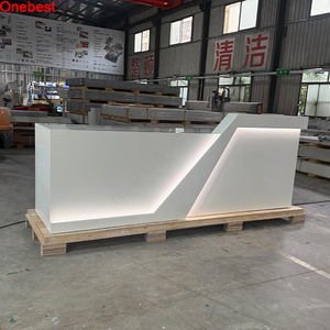 Comptoir <span class=keywords><strong>de</strong></span> bienvenue en pierre <span class=keywords><strong>de</strong></span> bureau d'accueil d'école <span class=keywords><strong>de</strong></span> Surface solide <span class=keywords><strong>de</strong></span> Corian blanc brillant <span class=keywords><strong>de</strong></span> qualité supérieure à vendre - Product Image 2