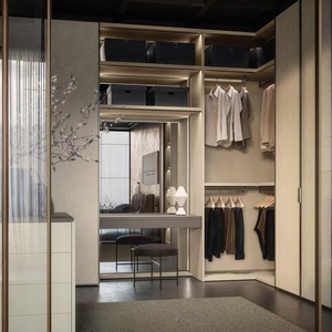 BALOM Dressing Moderne de Luxe Sur Mesure Haut de Gamme avec Îlot Central et Éclairage LED pour Chambre à Coucher, Meubles de Dressing OEM Vente en Gros - Product Image 1