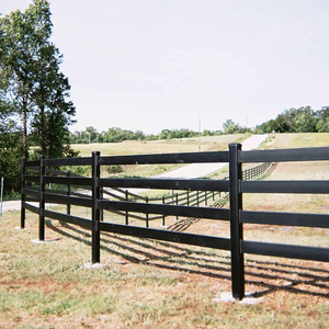 Long service life plastic black 5ft high 3-rails fence <strong>horse</strong> around vinyl pvc <strong>horse</strong> fence plastic for farm fence - Product Image 1