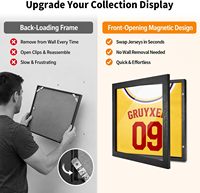 Cadre photo en bois MDF avec vitrine magnétique à ouverture frontale pour maillot, en acrylique anti-UV, format 13,2x13,2, pour montage mural ou sur table, certifié FSC