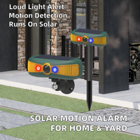 Alarme solaire Youke à détecteur de mouvement PIR (stroboscope, son et ultrasons) en ABS, sans fil, pour la sécurité domestique et agricole, portée de détection 5-8m