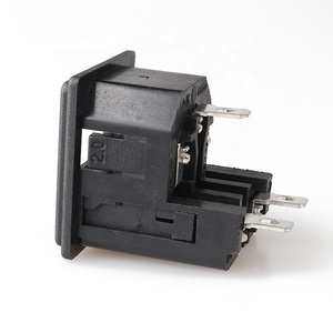 Interruptor de enchufe C14 con función de fusible doble de 3 pines, 250V, V, 10A, corriente nominal, PA66, interruptor de uso Industrial, entrada IEC C14 fundida - Product Image 3