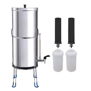 Système de filtration d'eau par gravité NSF, 11 L, 3 gallons, système de comptoir en acier inoxydable avec 2 filtres en céramique, filtres lavables - Product Image 1