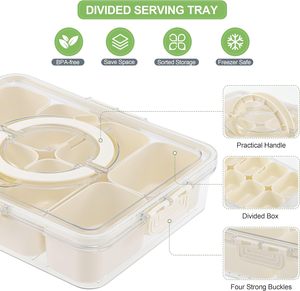 Contenedores de almacenamiento de especias de frutas Compartimento de cocina Snackle Box con asa y tapas - Product Image 2