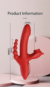 3 Vlekken Echt Gevoel Dildo 'S Stuwende Zuigende Trillingen Anale Seks Telescopische Met Kralen Verlenging Vibrator Voor Vrouwen - Product Image 6