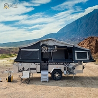 Promotion : Mini-caravane pliable avec tente et auvent, douche et lit double pour camping-car