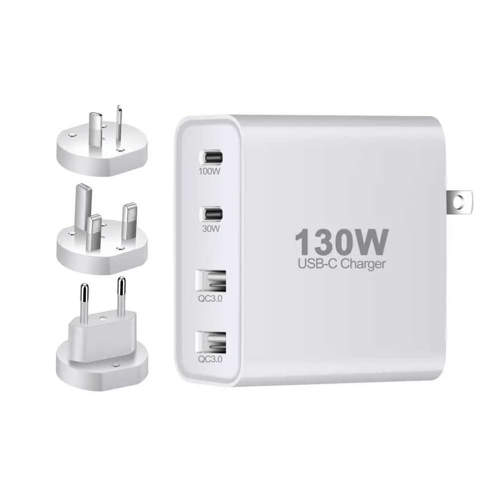 Hochgeschwindigkeits- 130 W 100 W 55 W Gan-Ladegerät Pd USB Typ C Schnellladegerät 4 Port PD Wandladegerät