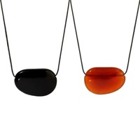 Collar de Piedra de Cristal con Cordón de Cuero, Colgante Geométrico, Chapado en Oro, Joyería de Acero Inoxidable Unisex al por Mayor