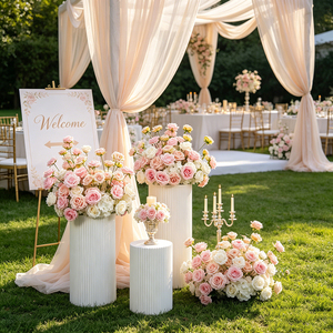 Artificial Silk Pink aisle flower Luxury High Quality Flower Balls Wedding Party Ceremony Decorations - Product Image 1