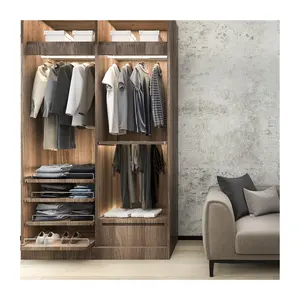 New Design Modern Wooden Furniture Bedroom Sliding Closet Walldrope Wardrobe For Women Man Baby Kids Clothes Organizer Cabinet