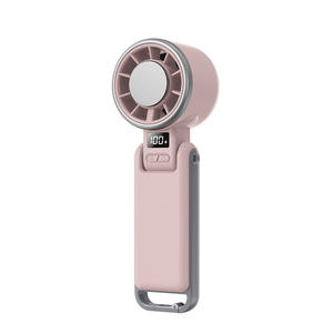 Mini ventilador de escritorio de mano portátil de 5 velocidades con refrigeración por hielo con función de mosquetón recargable de 4000mAh pantalla LED para verano al aire libre - Product Image 1