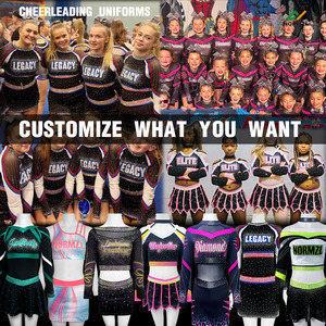 Uniforme de pom-pom girl personnalisé avec strass Vente en gros Uniformes de pom-pom girl OEM Design Ensembles de tenues pour équipes de pom-pom girl - Product Image 2