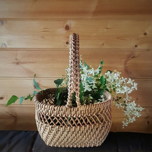 Decorative Woven <b>Bamboo</b> Wicker Circle Storage <b>Basket</b> with Handle Eco-Friendly Gift <b>Basket</b> for Home Organization - Product Image 1