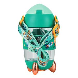 Botella de Agua Infantil PINKAH con Diseño de Cohete 3D, 400 ml, 13 oz, de Tritán Plástico, con Pajita y Correa para Niños, para Senderismo al Aire Libre - Product Image 6