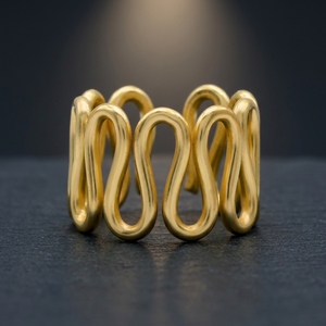 Rose Gold Rhodium Plated Brass <b>Ring</b> <b>Plain</b> Stylish Trendy Geometric Design Children Adults Gift - Product Image 3