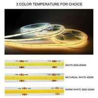 Bande LED COB, bande LED COB 12V 24V haute densité 320LED/M 8MM, bande lumineuse flexible, ruban LED FOB
