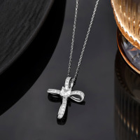 Collier pendentif en argent sterling 925 torsadé avec moissanite taille princesse pour femme, certifié GRA, vente en gros