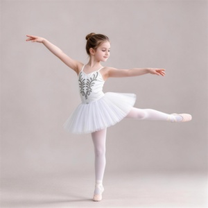 Robe de tutu de ballet pour filles, robe de danse avec paillettes et perles, costume de scène pour enfants, jupe tutu - Product Image 4