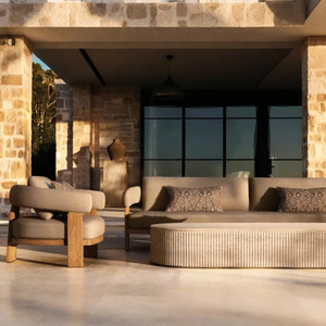 Stile moderno in legno di Teak divano da giardino Set di mobili da esterno per spiaggia ristorante piscina Villa Hotel e soggiorno uso - Product Image 1