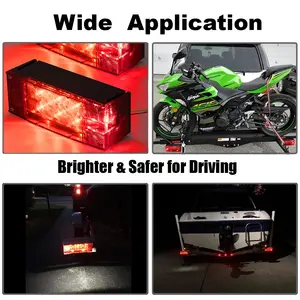 Customized New 12V Led Waterproof Submersible Trailer Light Rectangular Tail Lights Kit