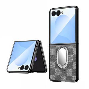 เคสโทรศัพท์แบบมีขาตั้งเคลือบเงาพร้อมฟิล์มกันรอยเลนส์ สำหรับ Samsung Z Flip และ Huawei/OPPO ขายส่ง - Product Image 3