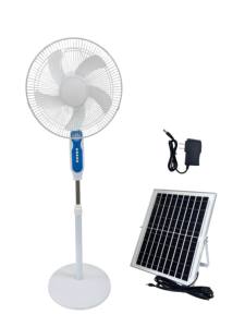 Ventilador de Pie Recargable con Panel Solar de 15W, 6x2500mAh, 1.2m de Altura, 8-10 Horas de Autonomía, 3 Velocidades, USB 5V, Sin Temporizador - Product Image 1