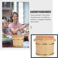 Panier de cuisson et de service en bambou pour riz à sushi avec couvercle en bambou, pour cuisine professionnelle, écologique, capacité 4L