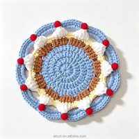 Sous-verre en fil crocheté fait main motif cerise mignon, dessous de tasse, décoration de table basse, support résistant à la chaleur, dessous de gâteau