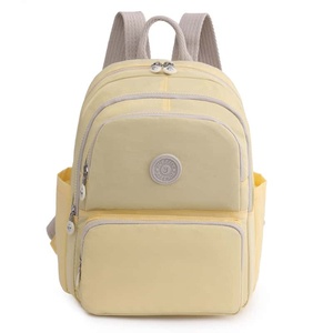 Casual Panelled Nylon <b>Backpack</b> 22L Waterproof Zipper Closure Unisex Daily Use Softback Air Cushion School Bag - Product Image 4