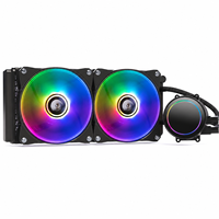Refroidisseur de processeur liquide pour PC, double PWM ARGB 240 mm AIO, refroidissement par eau, roulement à billes en aluminium, dissipateur thermique pour boîtier d'ordinateur Intel 220 W